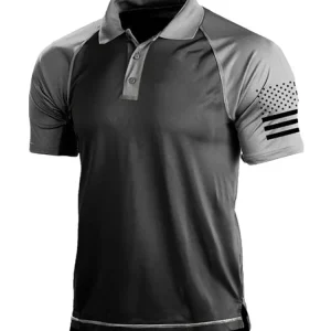 Cross border men's short sleeved polo from Europe and America, men's casual digital printed polo